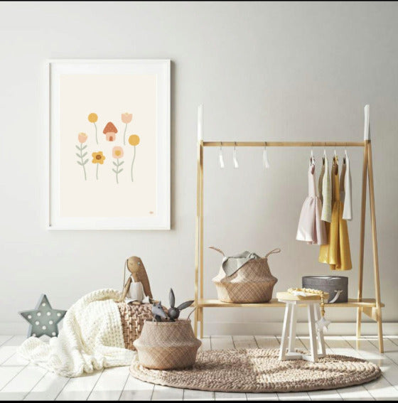 Mushroom House - Wall Print by Lagom Design Studio
