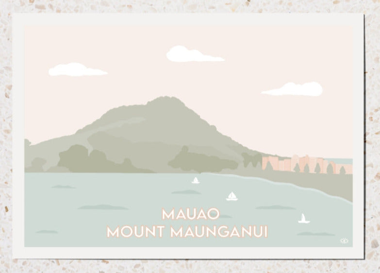 Mauao (Mount Maunganui) - Wall Print by Lagom Design Studio