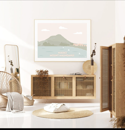 Mauao (Mount Maunganui) - Wall Print by Lagom Design Studio