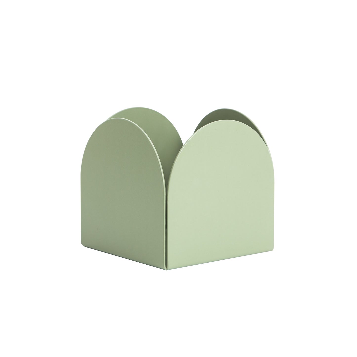 A mist green foldable arch pot made of aluminum, with a smooth finish and no visible branding.