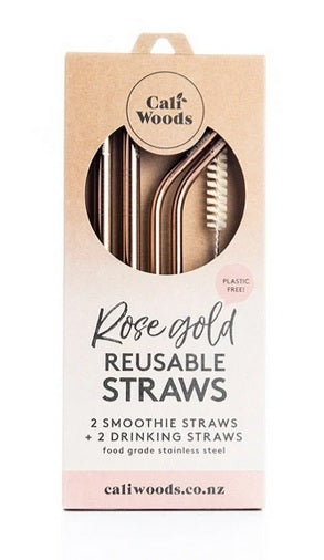 Rose Gold Metal Straws by Caliwoods