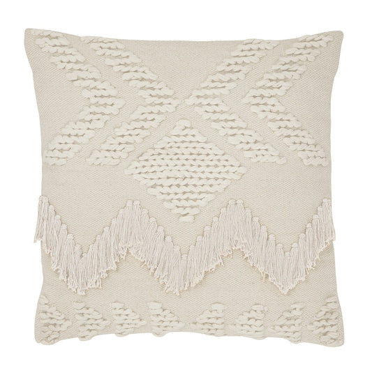 Fringe White Cushion Cover by Langdon L.T.D