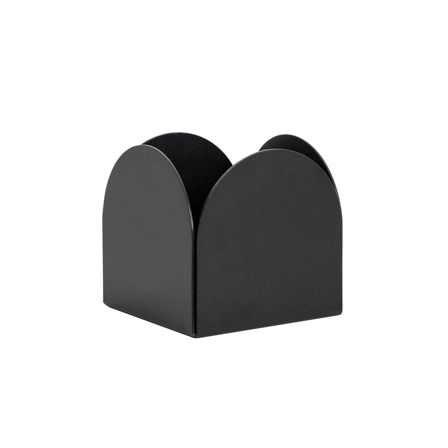 A black foldable arch pot made of aluminum, with a smooth finish and no visible branding.