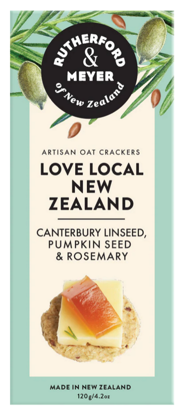 Love Local NZ Oat Crackers - Canterbury Linseed by Rutherford and Meyer of NZ