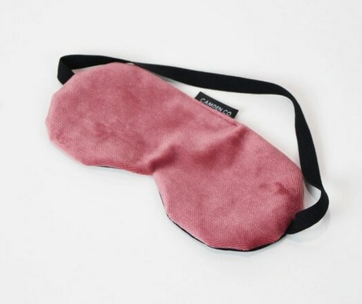 blush coloured sleeping eye mask by camden and co on a white background