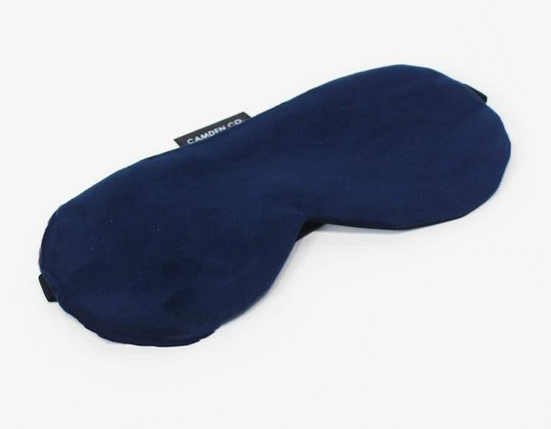 navy blue sleeping eye mask by camden and co on a white background