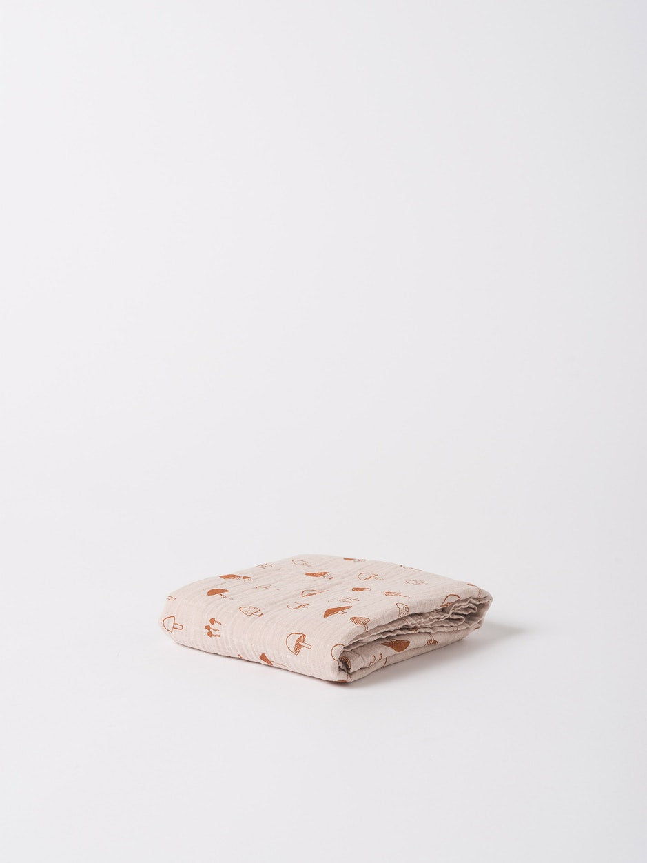 Organic Cotton Muslin Wrap 2 pack Mushroom by Citta Design